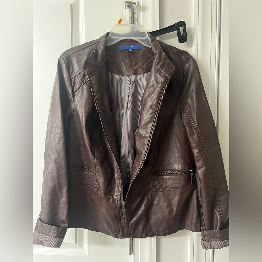 Apt 9 Brown Faux Leather Jacket